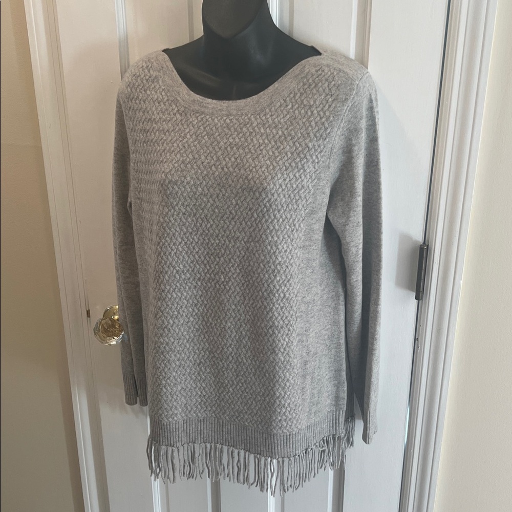 InCashmere Basketweave Cashmere Sweater, Size L
